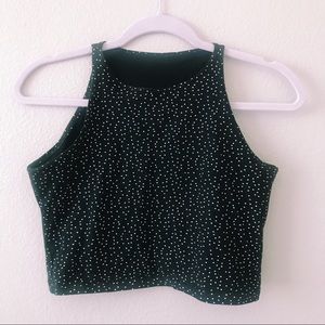 Polka Dot Spandex Sleeveless Crop Top